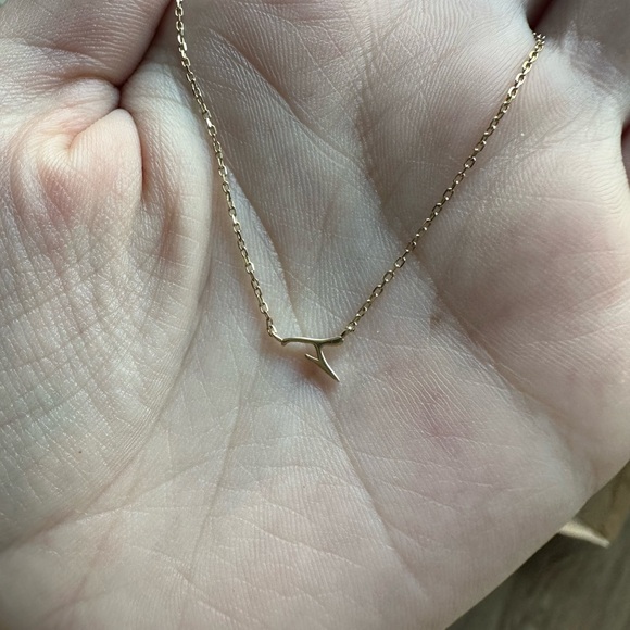 “by charlotte” 14k Solid Gold “T” Necklace - Picture 3 of 6